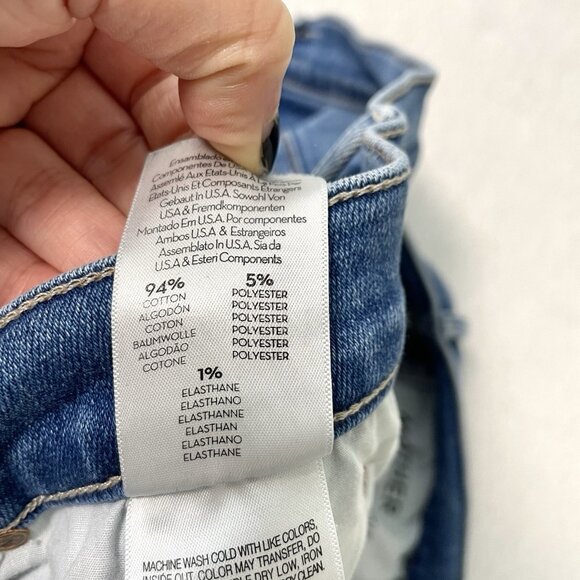 MOTHER Stunner Zip Ankle Step Fray Jeans Stretch Denim Happy Pill size 34 - Picture 15 of 15